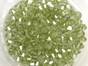 03-MC-00010-14457 Bicone, Crystal Green Luster, 3 mm. 50 Pc.-0