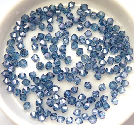 03-MC-00010-14464 Bicone, Crystal Blue Luster, 3 mm. 50 Pc.-10915