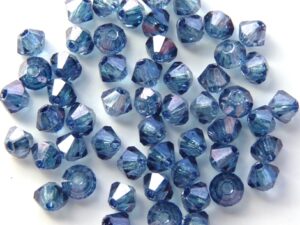 03-MC-00010-14464 Bicone, Crystal Blue Luster, 3 mm. 50 Pc.-10916