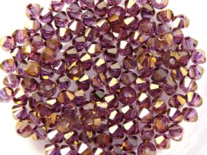 03-MC-00010-14496 Bicone, Crystal Violet Luster, 3 mm. 50 Pc.-0