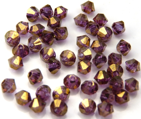03-MC-00010-14496 Bicone, Crystal Violet Luster, 3 mm. 50 Pc.-10927