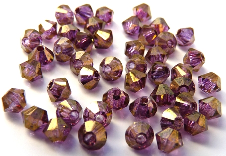 03-MC-00010-14496 Bicone, Crystal Violet Luster, 3 mm. 50 Pc.-10930