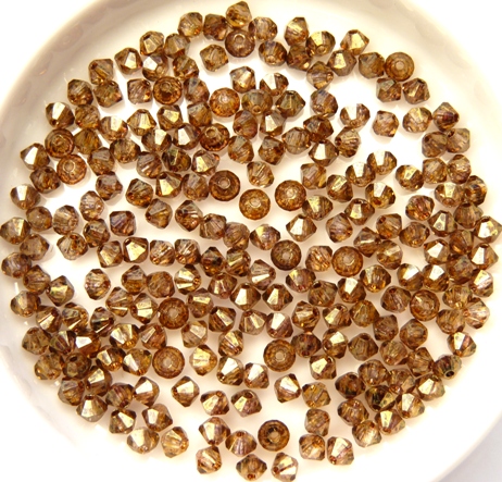 03-MC-00010-15695 Bicone, Crystal Senegal Luster, 3 mm. 50 Pc.-10936
