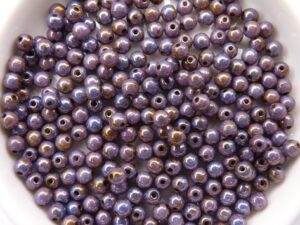 03-R-02010-65426 Alabaster Flamed Grey round 3 mm. 100 Pc.-10948