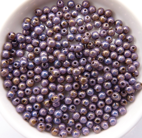 03-R-02010-65426 Alabaster Flamed Grey round 3 mm. 100 Pc.-10948