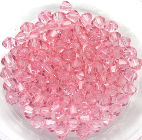04-MC-00010-10028 Bicones Crystal Baby Pink Luster 4 mm. 50 Pc.-0