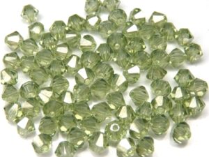 04-MC-00010-14457 Bicones Crystal Green Luster 4 mm. 50 Pc.-10721