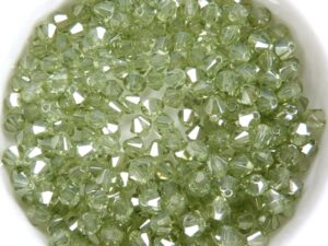 04-MC-00010-14457 Bicones Crystal Green Luster 4 mm. 50 Pc.-10723