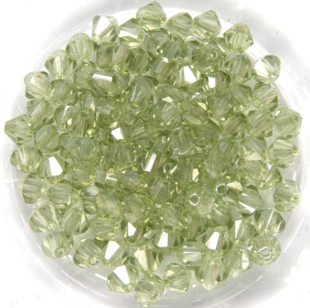 04-MC-00010-14457 Bicones Crystal Green Luster 4 mm. 50 Pc.-0