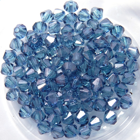 04-MC-00010-14464 Bicones Crystal Blue Luster 4 mm. 50 Pc.-0 04-MC-00010-14464 Bicones Crystal Blue Luster 4 mm. 50 Pc.-0