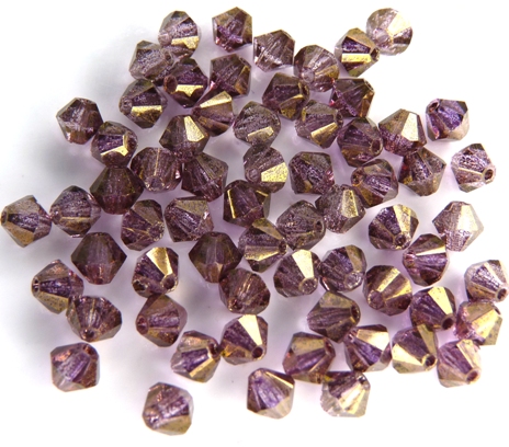 04-MC-00010-14496 Bicones Crystal Violet Luster 4 mm. 50 Pc.-10744
