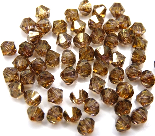 04-MC-00010-15695 Bicones Crystal Senegal Luster 4 mm. 50 Pc.-10750