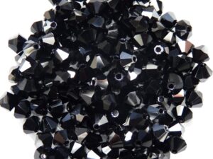 04-MC-23980-27201 Bicones, Jet Half Hematite, 50 Pc.-0
