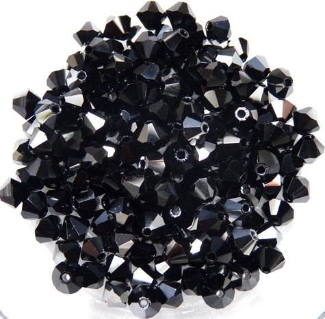 04-MC-23980-27201 Bicones, Jet Half Hematite, 50 Pc.-0 04-MC-23980-27201 Bicones, Jet Half Hematite, 50 Pc.-0