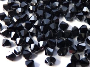 04-MC-23980-27201 Bicones, Jet Half Hematite, 50 Pc.-10832