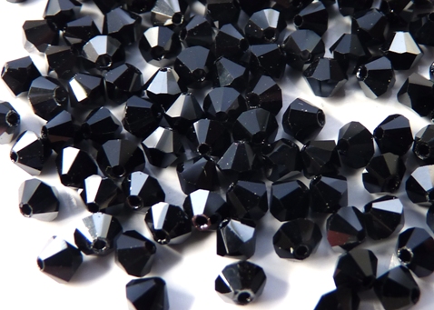 04-MC-23980-27201 Bicones, Jet Half Hematite, 50 Pc.-10832