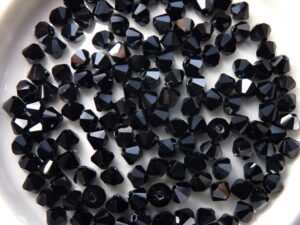 04-MC-23980-27201 Bicones, Jet Half Hematite, 50 Pc.-10834