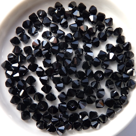 04-MC-23980-27201 Bicones, Jet Half Hematite, 50 Pc.-10834