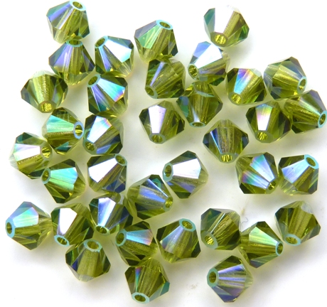 04-MC-50230-28701X2 Bicones Olivine 2XAB 4mm. 50 Pc.-10614
