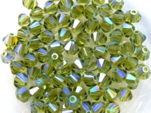 04-MC-50230-28701X2 Bicones Olivine 2XAB 4mm. 50 Pc.-0