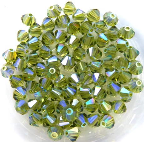 04-MC-50230-28701X2 Bicones Olivine 2XAB 4mm. 50 Pc.-0