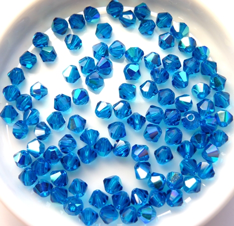 04-MC-60080-28701 Bicones Dark Aqua AB 4 mm. 50 Pc.-10642