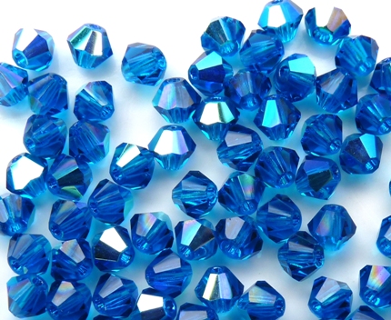 04-MC-60080-28701 Bicones Dark Aqua AB 4 mm. 50 Pc.-10641