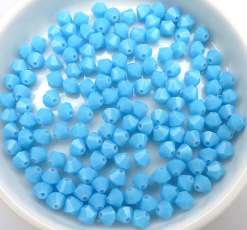 04-MC-63030 Bicone, Opaque Blue Turquoise, 4 mm. 50 Pc.-10866