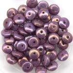 Disc-02010-15781 Alabaster Purple Iris Luster Rondelle 50 Pc.-0
