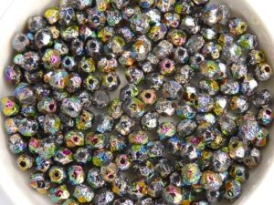0020240 Crystal Etched Full Volcano Facet 4 mm. 50 Pc.-10701