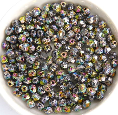 0020240 Crystal Etched Full Volcano Facet 4 mm. 50 Pc.-10701