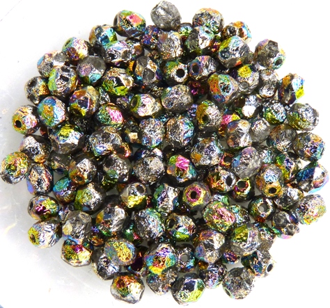0020240 Crystal Etched Full Volcano Facet 4 mm. 50 Pc.-0