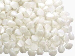 PI-02010-14400 White Alabaster Luster Pinch beads. 10 gram-0