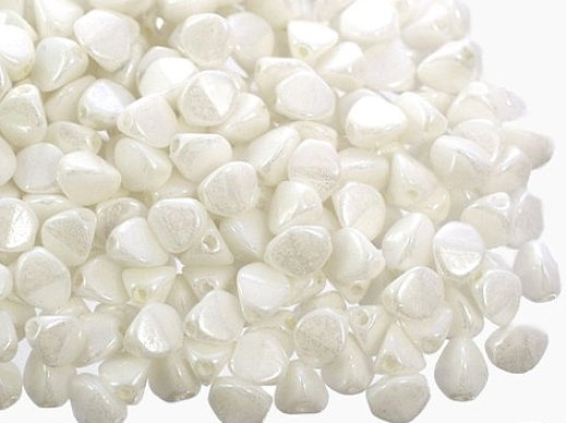 PI-02010-14400 White Alabaster Luster Pinch beads. 10 gram-0