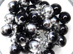 0010007 Jet half Silver round, 8 mm.-11377