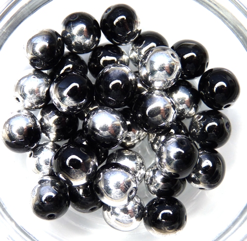 0010007 Jet half Silver round, 8 mm.-11377