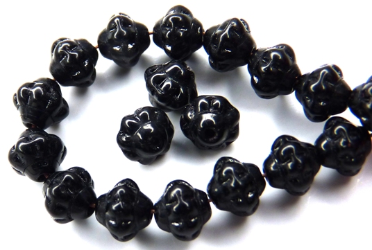 0010047 Jet Glass Bead 6 x 5,5 mm. 70 Pc.-0