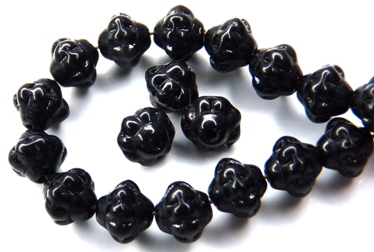 0010047 Jet Glass Bead 6 x 5,5 mm. 70 Pc.-0 0010047 Jet Glass Bead 6 x 5,5 mm. 70 Pc.-0