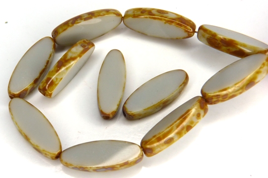 0020025 Opaque Grey Travertin Table Cut Bead. 6 Pc.-0 0020025 Opaque Grey Travertin Table Cut Bead. 6 Pc.-0