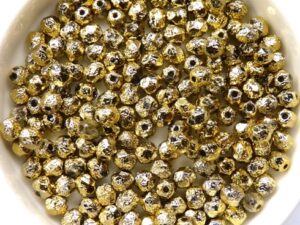 0030191 Crystal Full Brass Etched Facet 4 mm. 50 Pc.-0