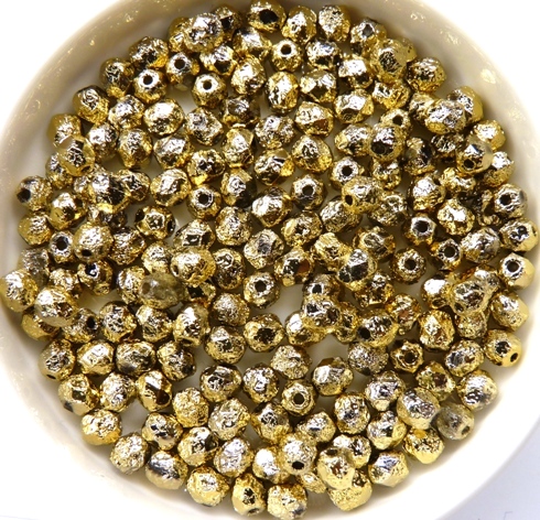 0030191 Crystal Full Brass Etched Facet 4 mm. 50 Pc.-0