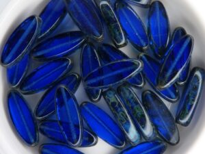 0090001 Dark Sapphire Travertin Table Cut Bead. 6 Pc.-11260