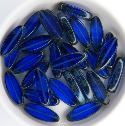 0090001 Dark Sapphire Travertin Table Cut Bead. 6 Pc.-11260