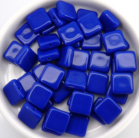 0090024 Opaque Blue square Bead. 30 Pc.-0