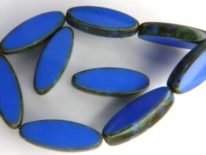 0090026 Opaque Sapphire Travertin Table Cut Bead. 6 Pc.-0