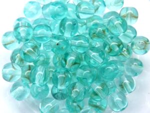 06-R-60110 Light Teal met een bruinig kriebeltje Round 6 mm. 50 Pc.-11252