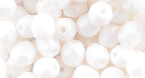 0140249 Opaque White Silk Mat facet 4 mm. 50 Pc.-11138