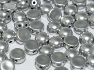 2HC-6-00030-01700 2-Hole Cabochon Silky Aluminium Silver 25 Pc.-0