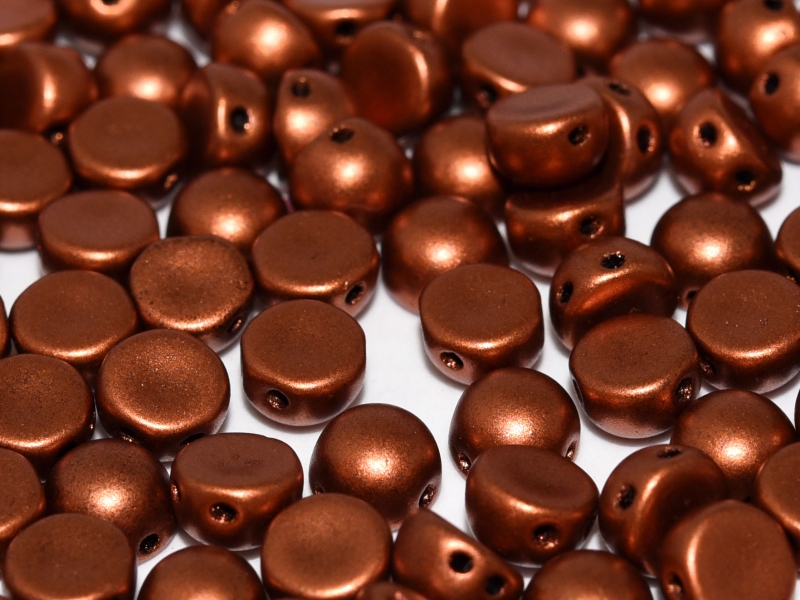 2HC-6-00030-01750 2-Hole Cabochon Silky Copper 25 Pc.-0