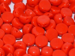2HC-6-93180 2-Hole Cabochon Opaque Red 25 Pc.-0